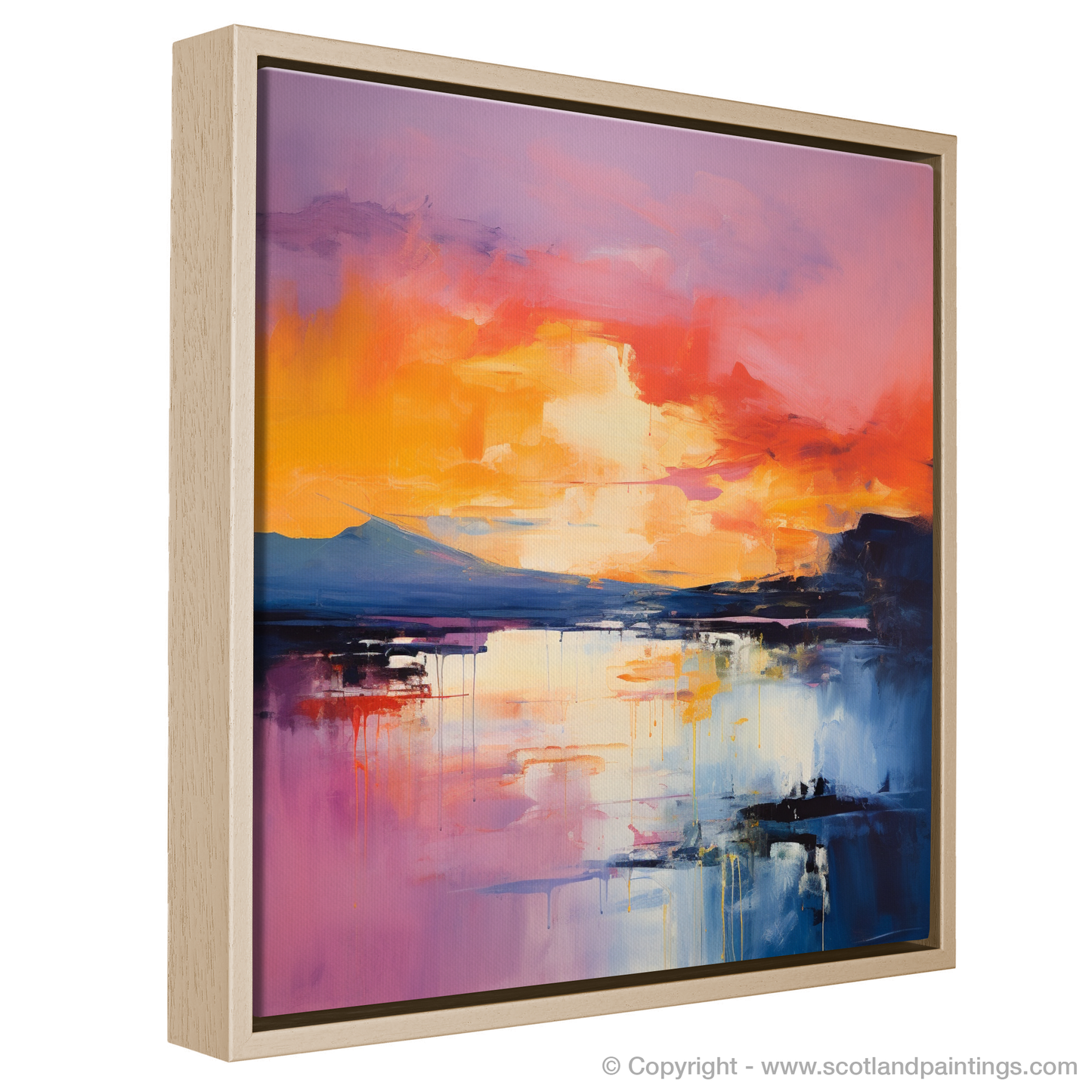 Painting and Art Print of Sunset over Loch Lomond. Sunset Serenade over Loch Lomond.