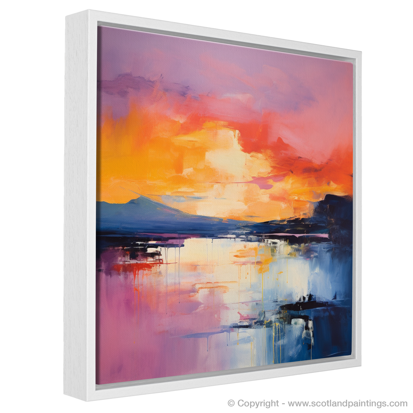 Painting and Art Print of Sunset over Loch Lomond. Sunset Serenade over Loch Lomond.