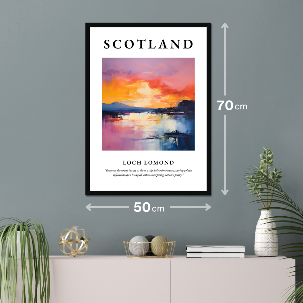 Poster of Loch Lomond hanging on a wall