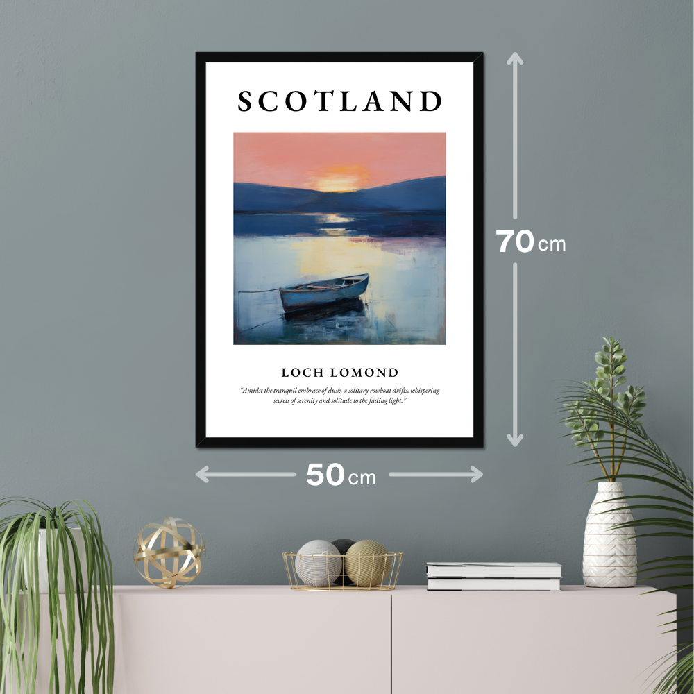 Poster of Loch Lomond hanging on a wall