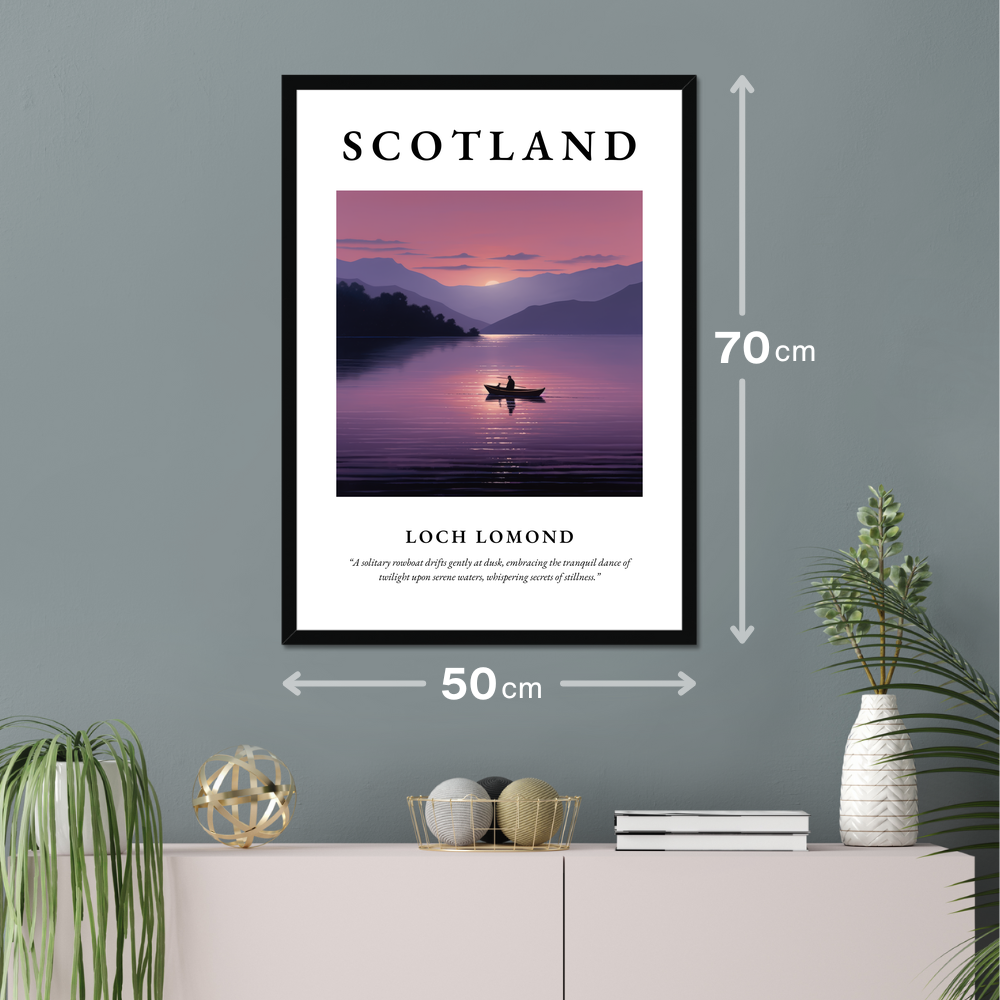 Poster of Loch Lomond hanging on a wall