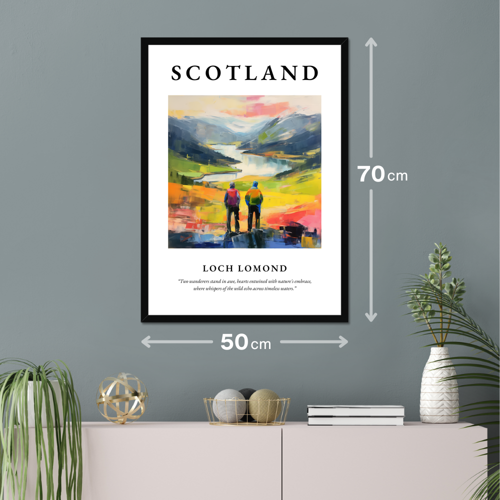 Poster of Loch Lomond hanging on a wall