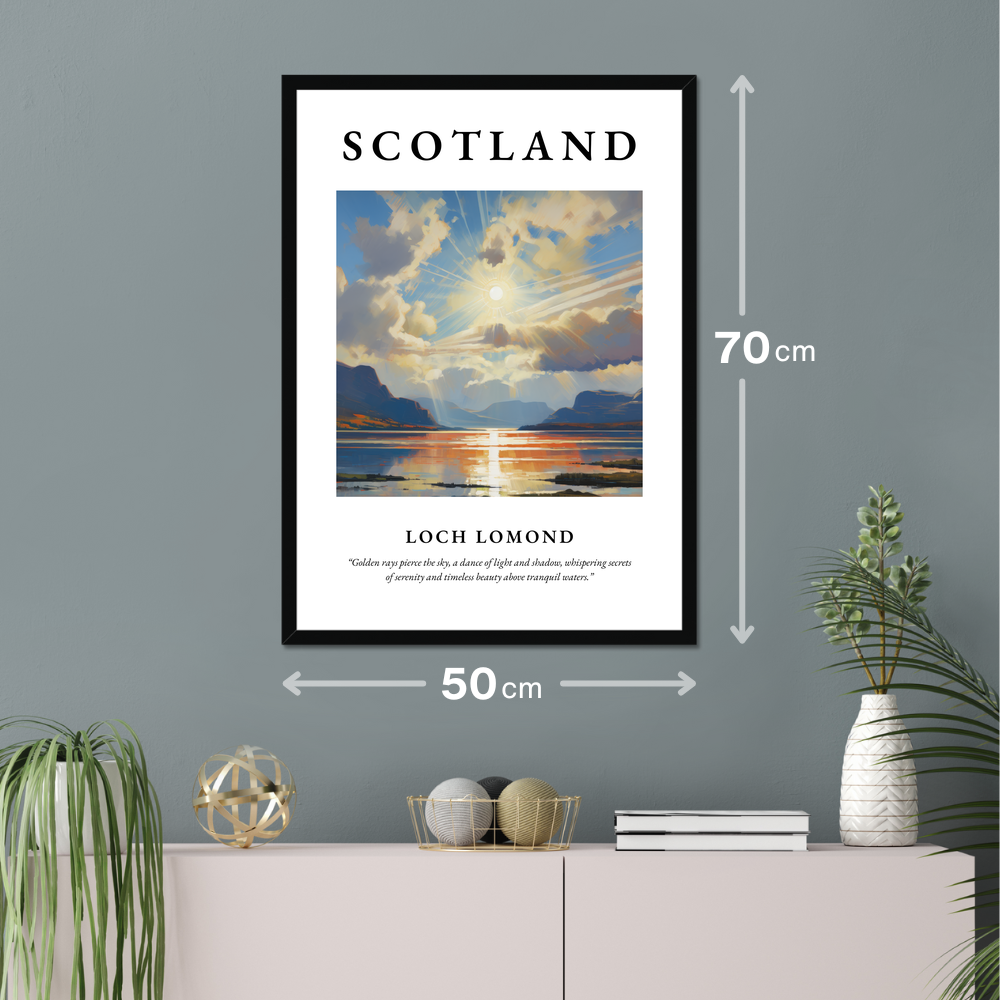 Poster of Loch Lomond hanging on a wall