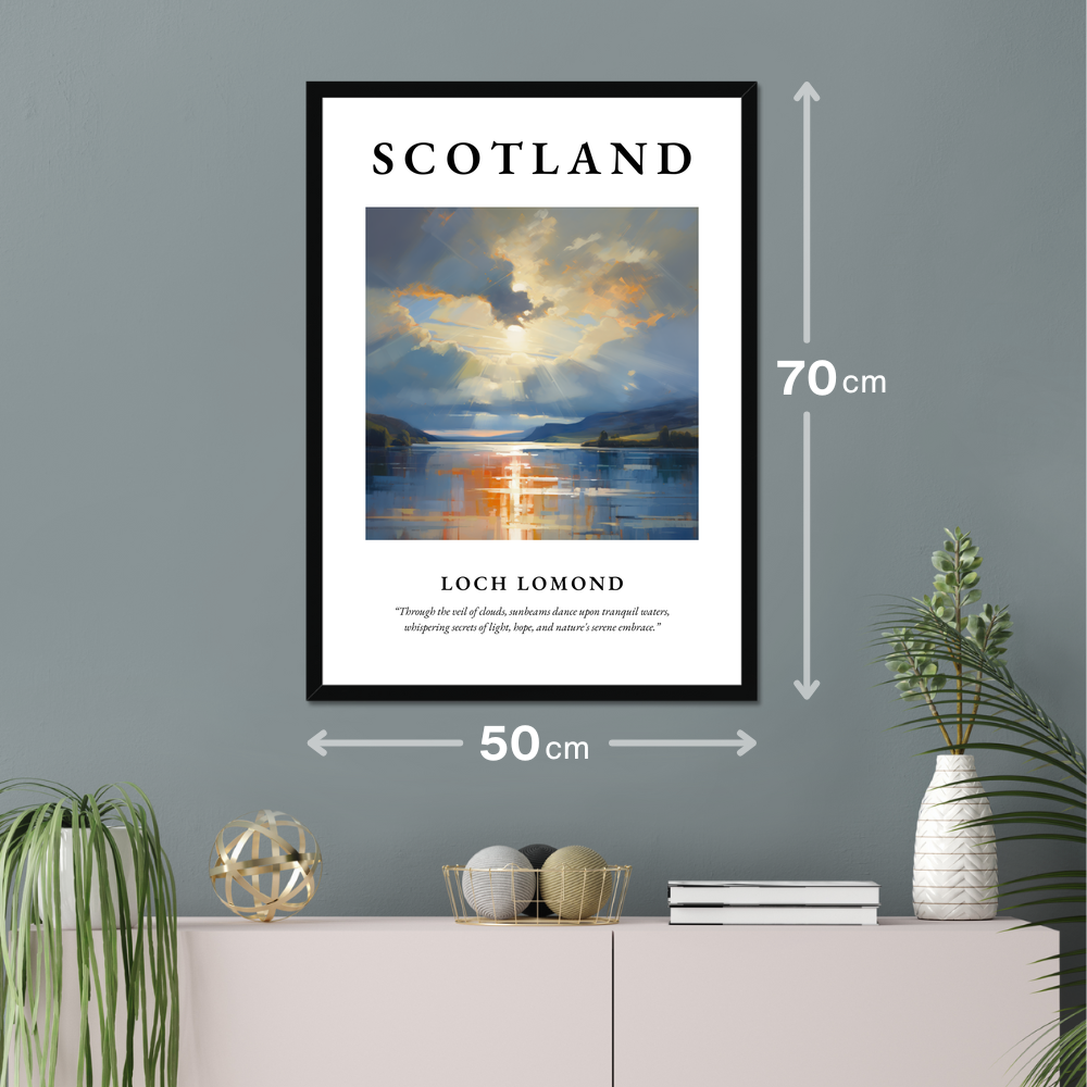 Poster of Loch Lomond hanging on a wall