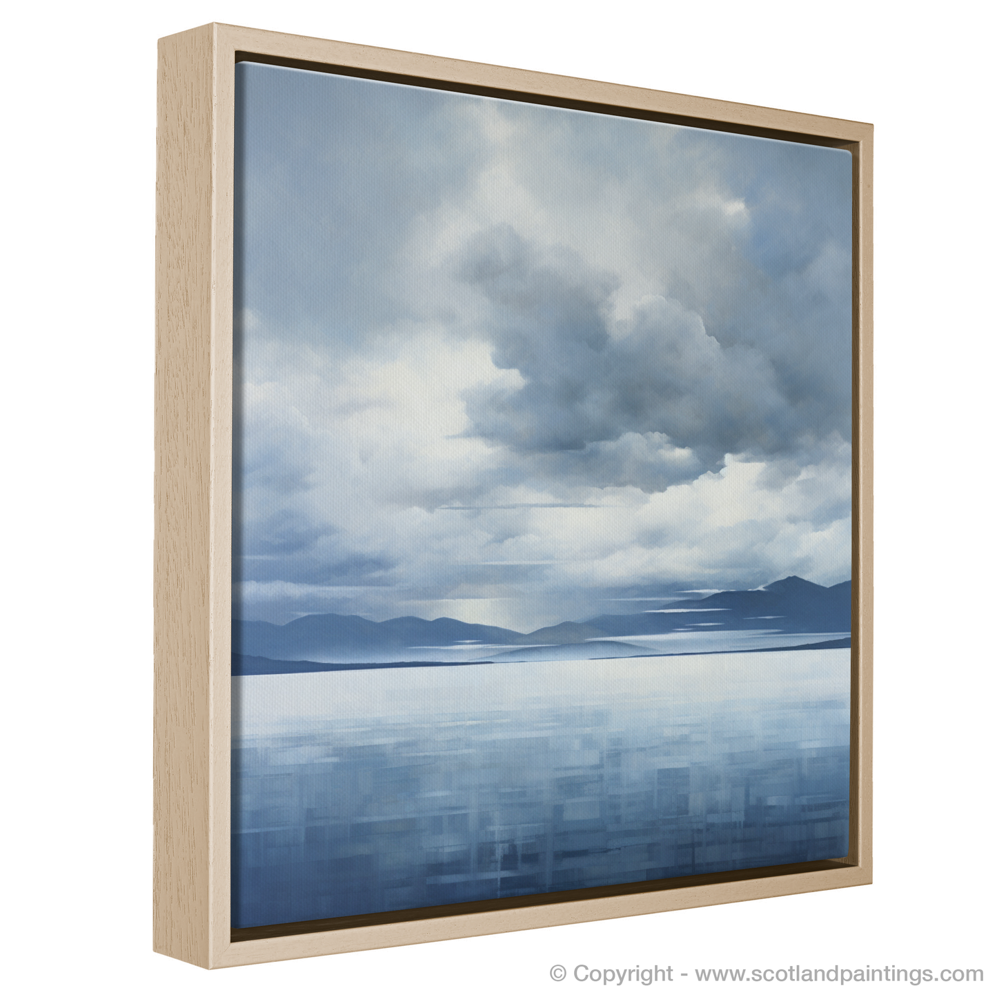 Painting and Art Print of Storm clouds above Loch Lomond entitled "Storm Clouds over Tranquil Loch Lomond".