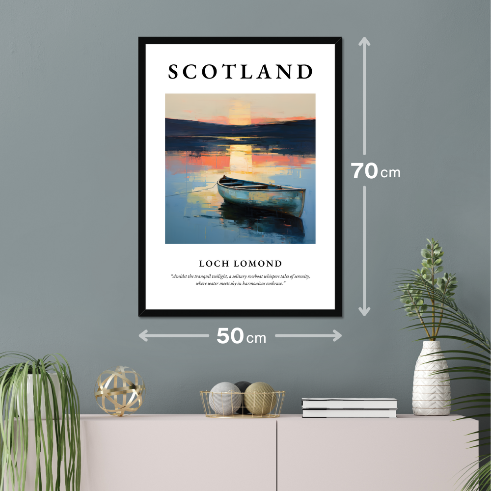 Poster of Loch Lomond hanging on a wall