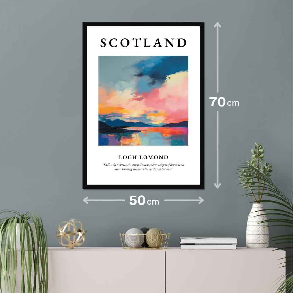 Poster of Loch Lomond hanging on a wall