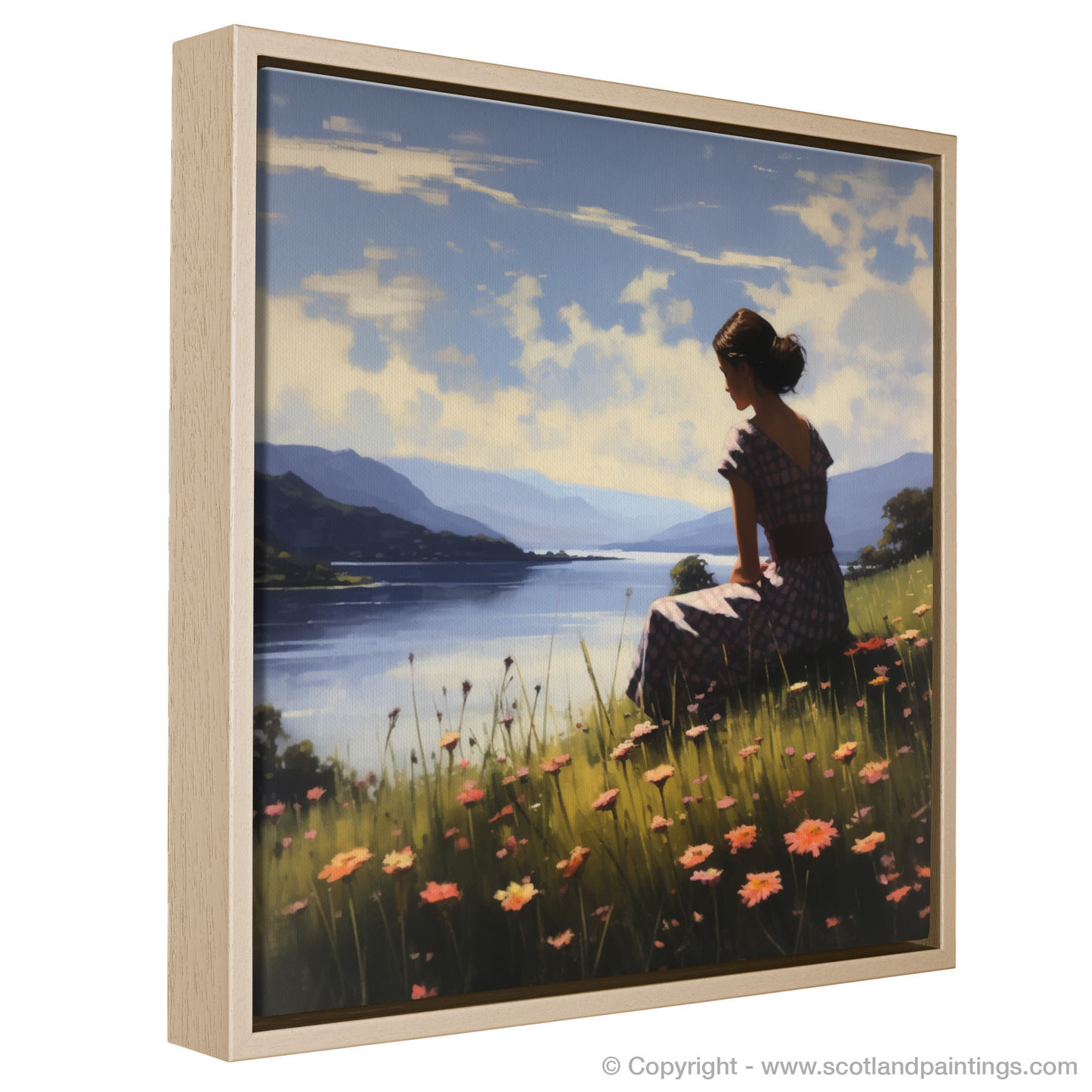 Painting and Art Print of Wildflowers by Loch Lomond. Wildflowers by the Serene Shores of Loch Lomond.