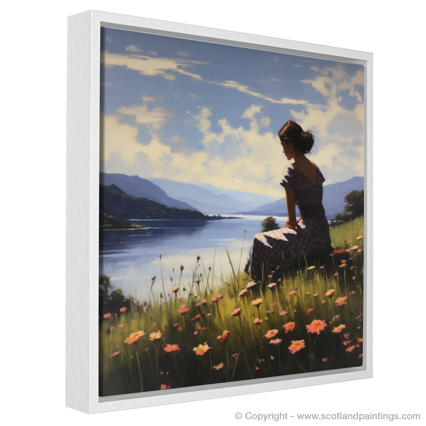 Painting and Art Print of Wildflowers by Loch Lomond. Wildflowers by the Serene Shores of Loch Lomond.