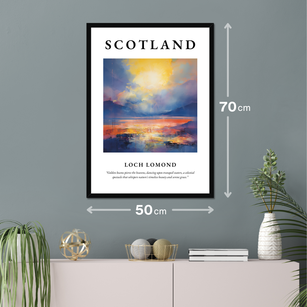 Poster of Loch Lomond hanging on a wall