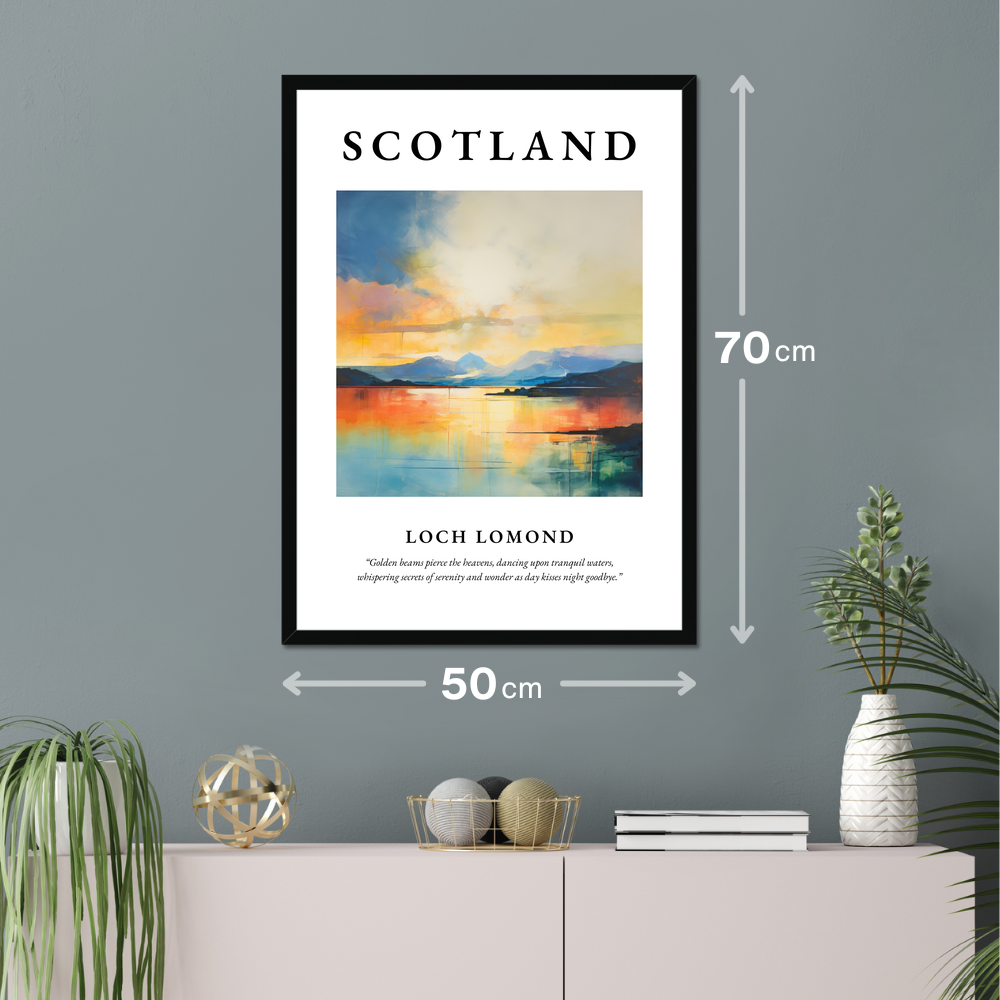 Poster of Loch Lomond hanging on a wall