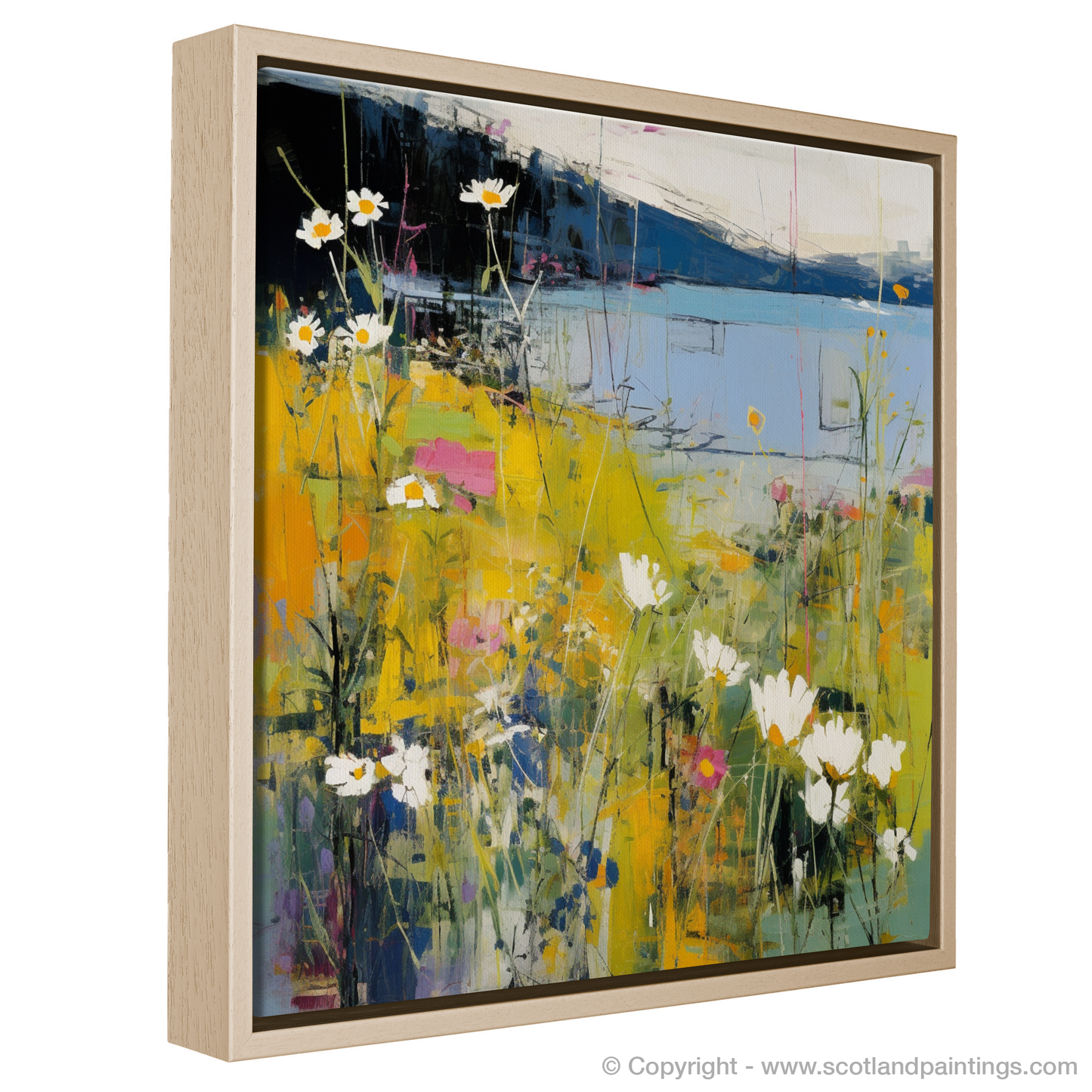 Painting and Art Print of Wildflowers by Loch Lomond entitled "Wildflowers Dance by Loch Lomond".