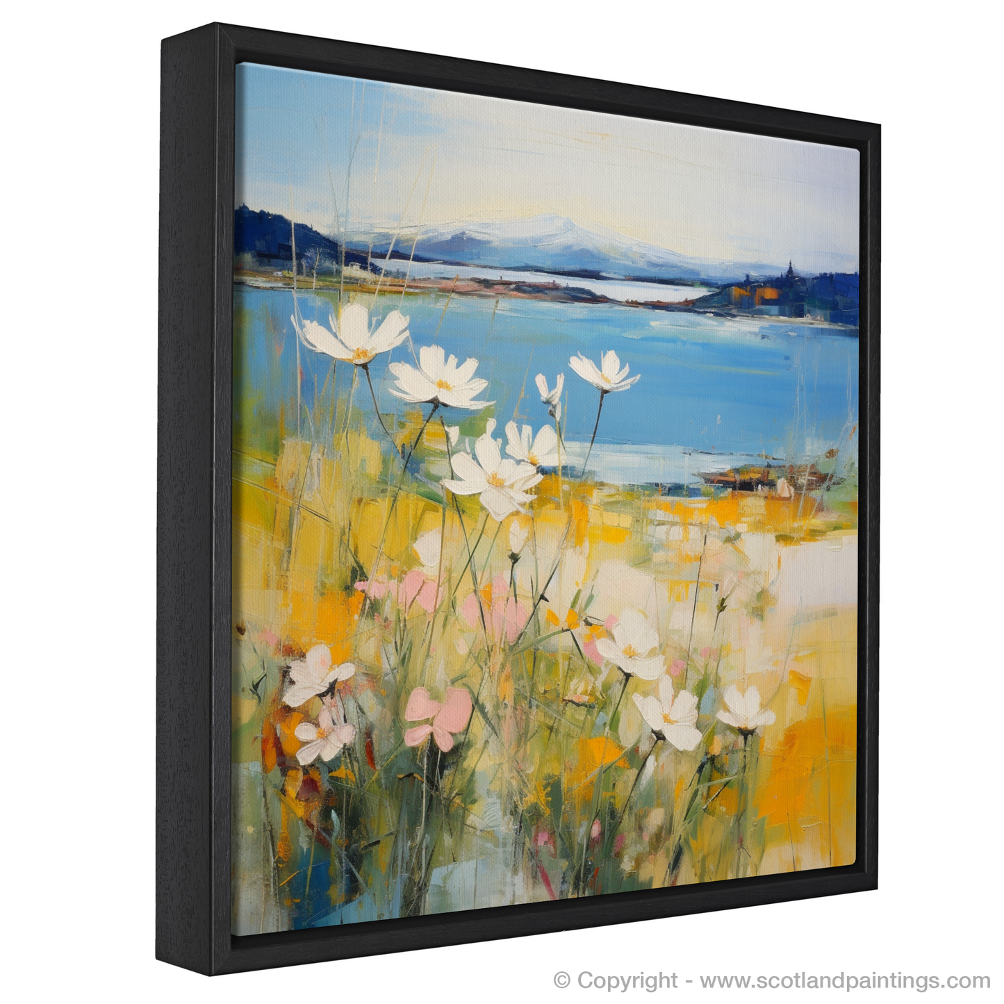 Painting and Art Print of Wildflowers by Loch Lomond entitled "Wildflowers Waltz by Loch Lomond".