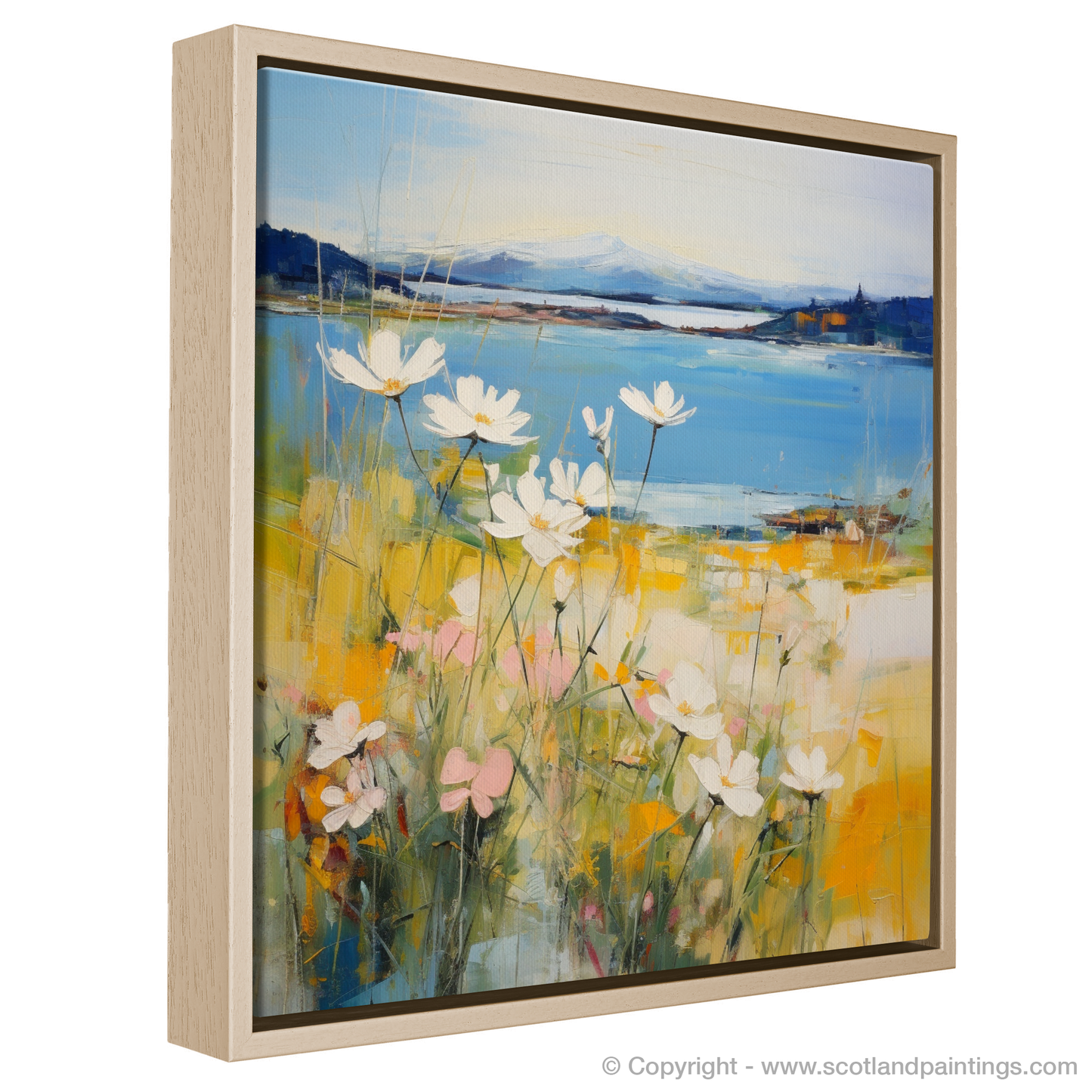 Painting and Art Print of Wildflowers by Loch Lomond entitled "Wildflowers Waltz by Loch Lomond".