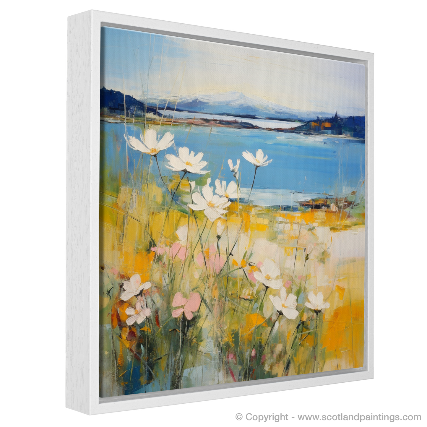 Painting and Art Print of Wildflowers by Loch Lomond entitled "Wildflowers Waltz by Loch Lomond".