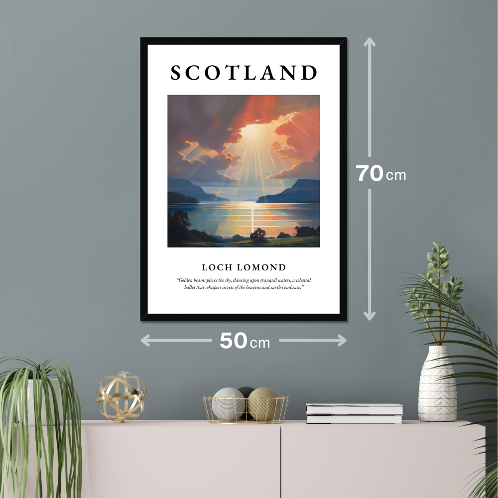 Poster of Loch Lomond hanging on a wall