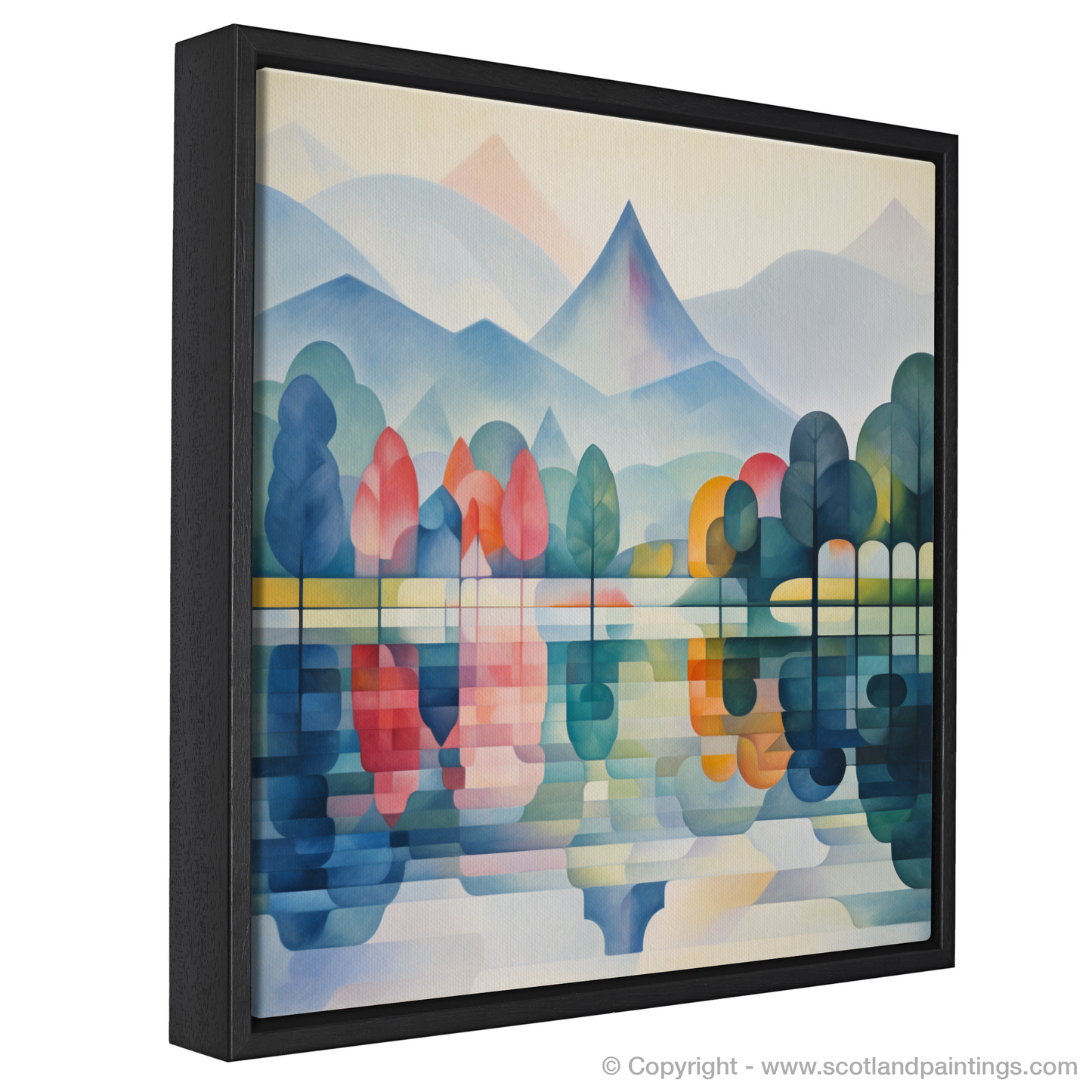 Painting and Art Print of Misty morning on Loch Lomond entitled "Misty Mornings on Loch Lomond: An Abstract Awakening".