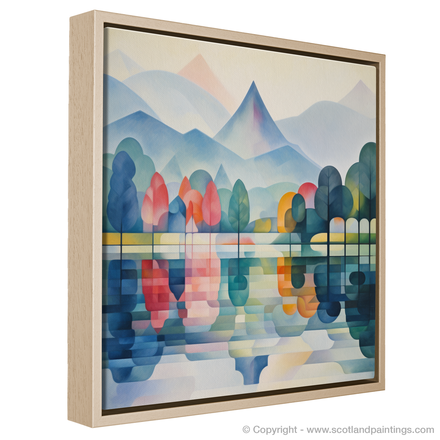 Painting and Art Print of Misty morning on Loch Lomond entitled "Misty Mornings on Loch Lomond: An Abstract Awakening".