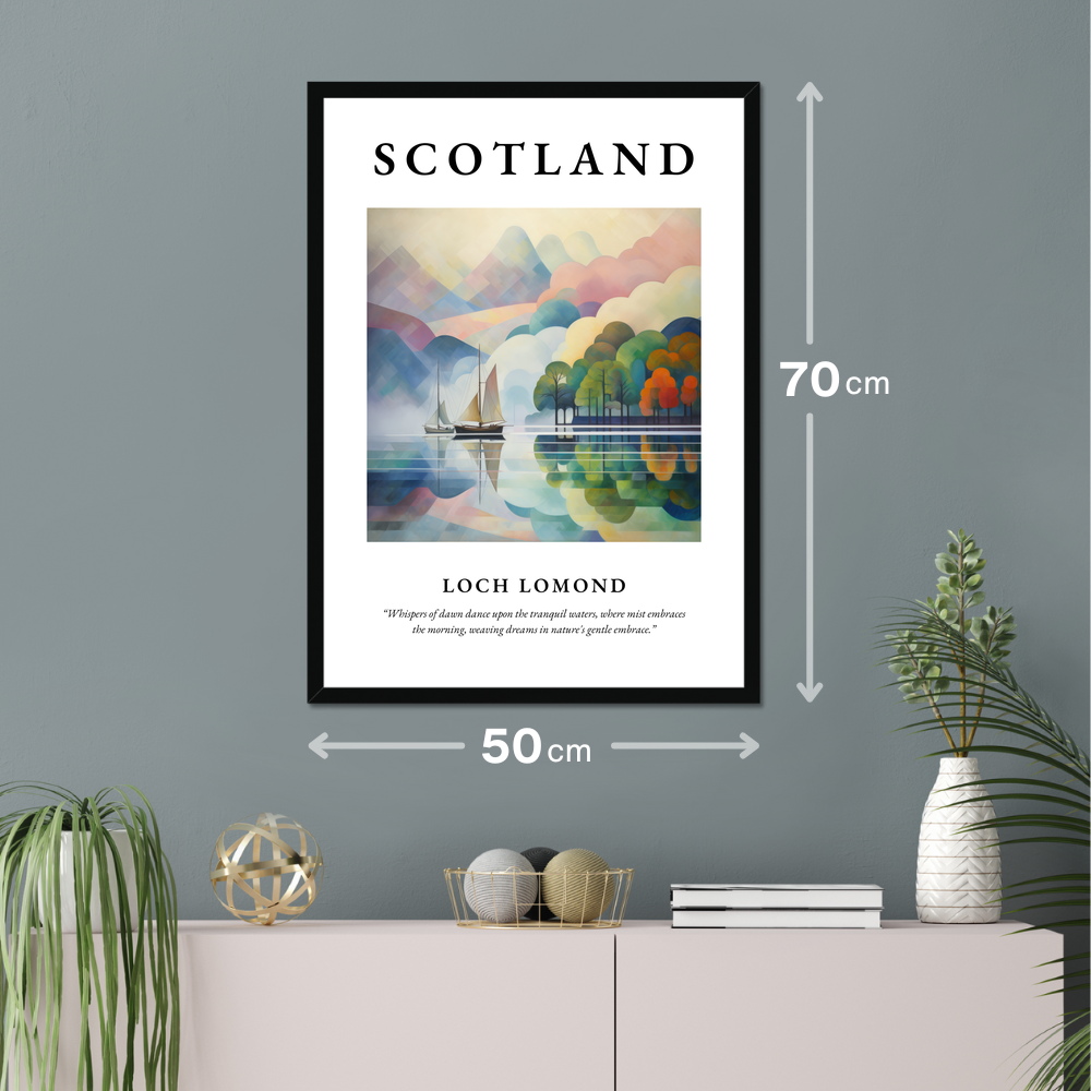 Poster of Loch Lomond hanging on a wall