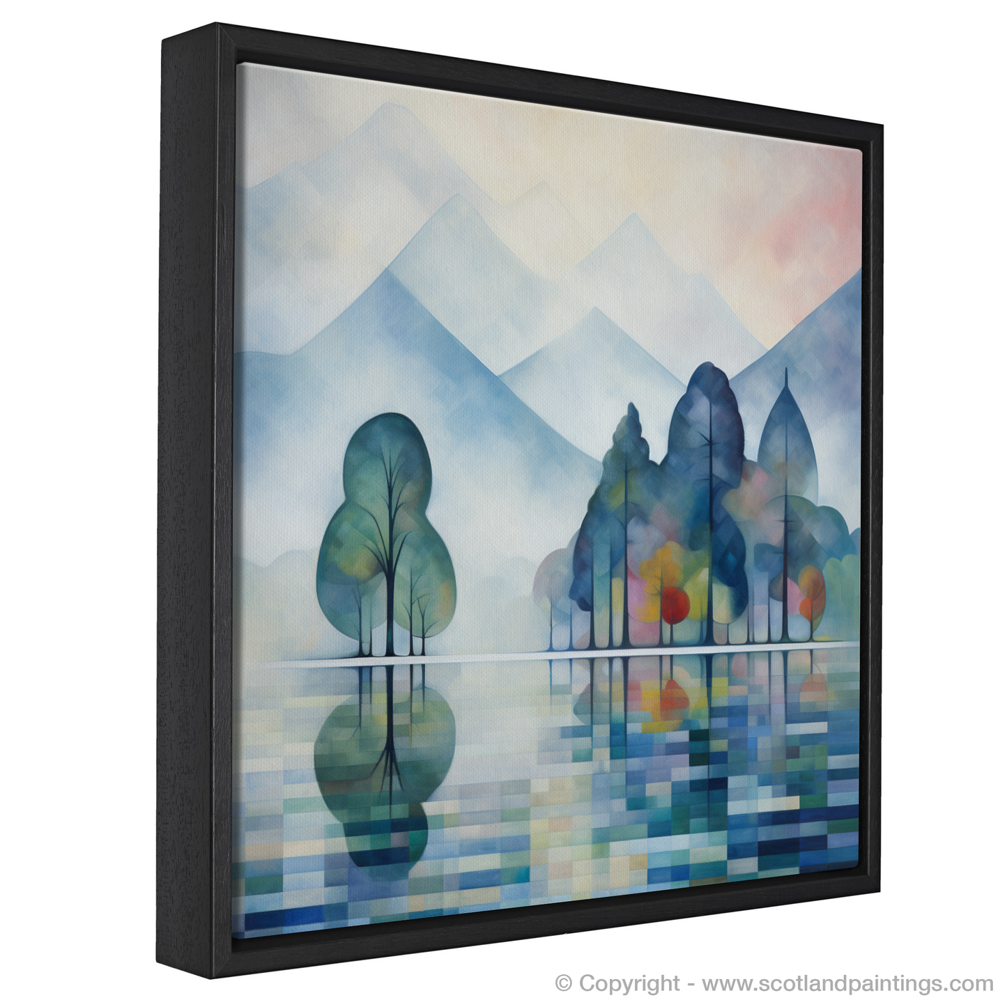 Painting and Art Print of Misty morning on Loch Lomond entitled "Misty Morning Majesty on Loch Lomond".