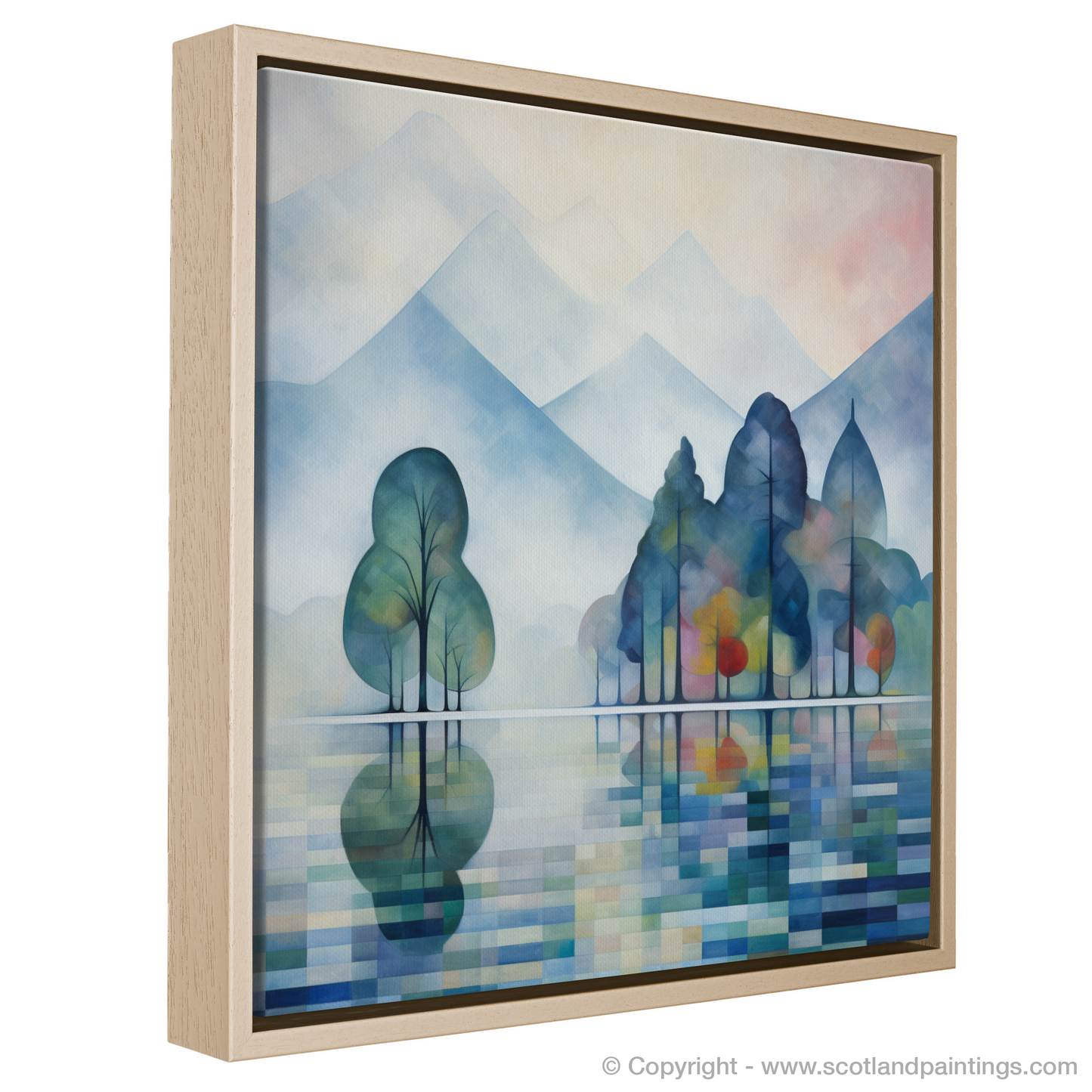 Painting and Art Print of Misty morning on Loch Lomond entitled "Misty Morning Majesty on Loch Lomond".