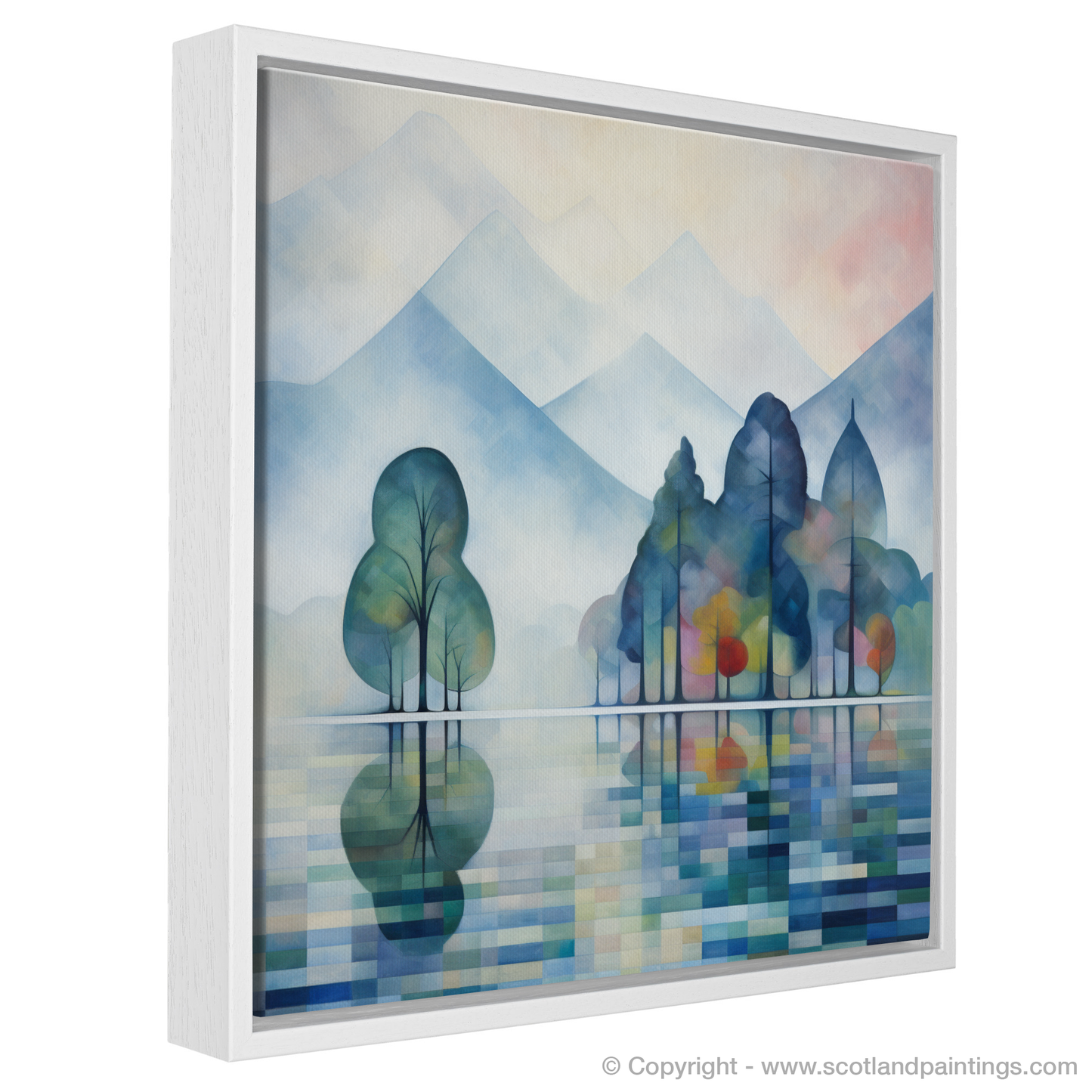 Painting and Art Print of Misty morning on Loch Lomond entitled "Misty Morning Majesty on Loch Lomond".