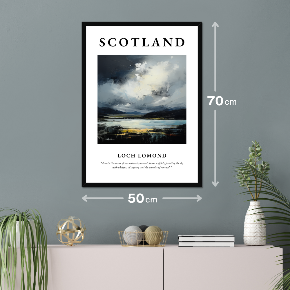 Poster of Loch Lomond hanging on a wall