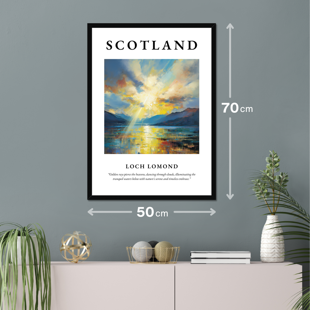 Poster of Loch Lomond hanging on a wall