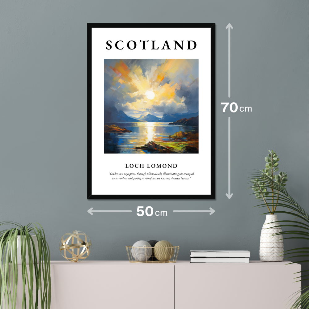 Poster of Loch Lomond hanging on a wall