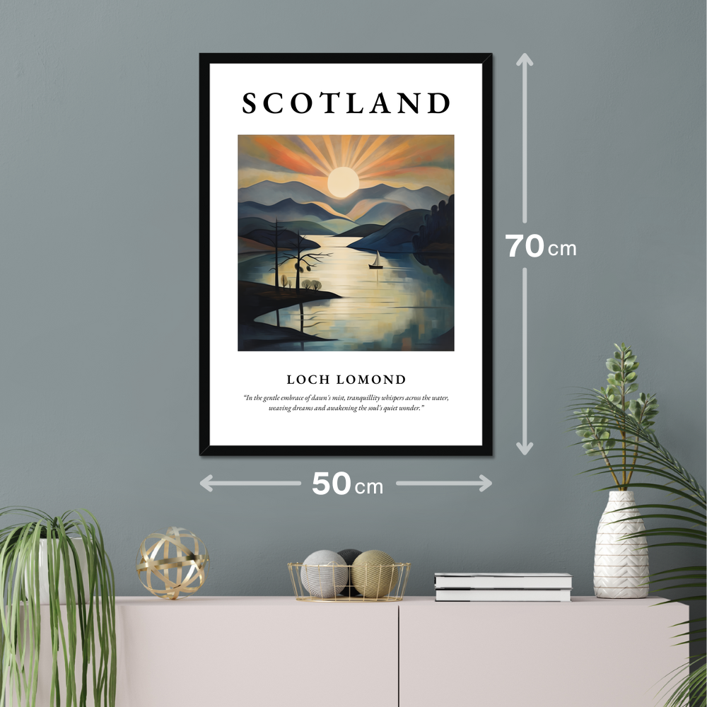 Poster of Loch Lomond hanging on a wall