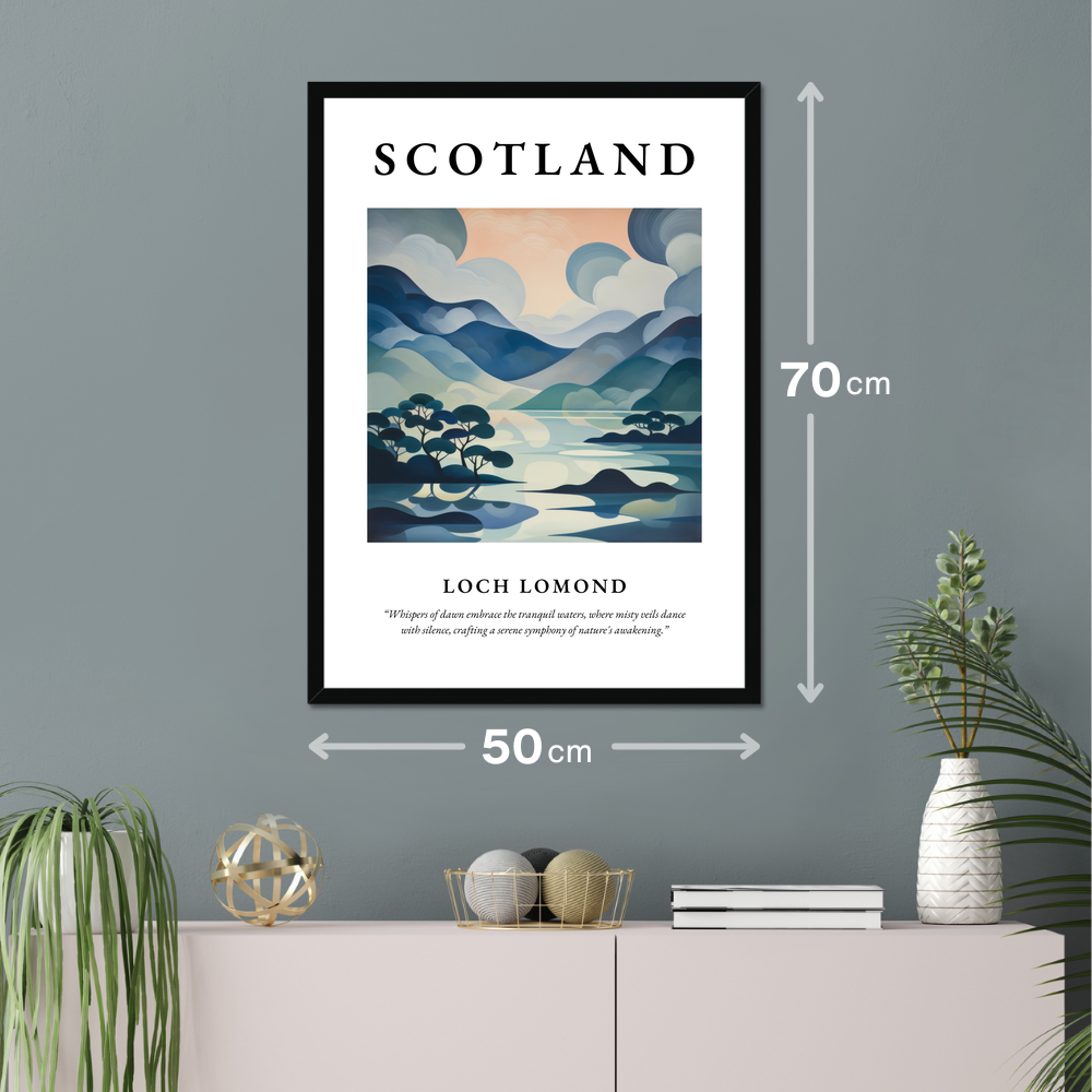 Poster of Loch Lomond hanging on a wall