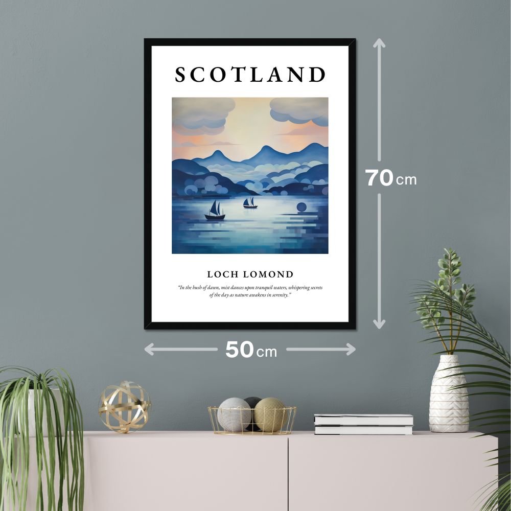 Poster of Loch Lomond hanging on a wall