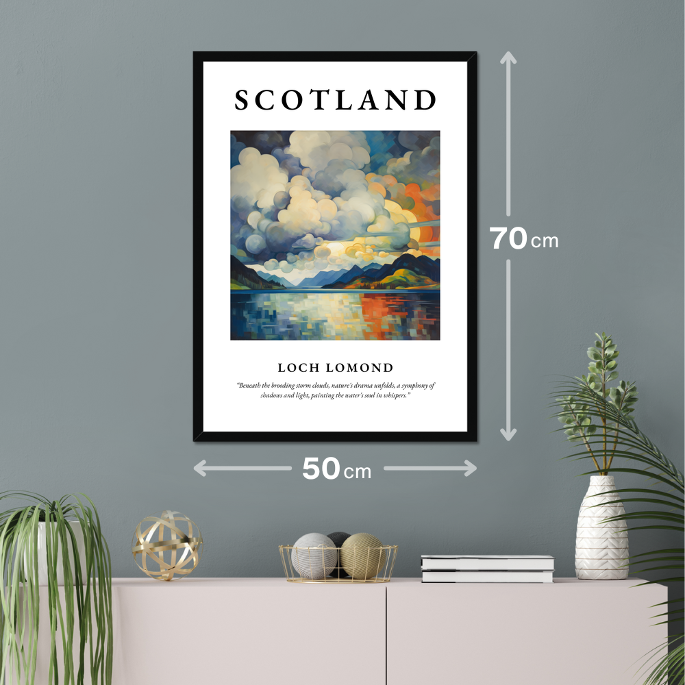 Poster of Loch Lomond hanging on a wall