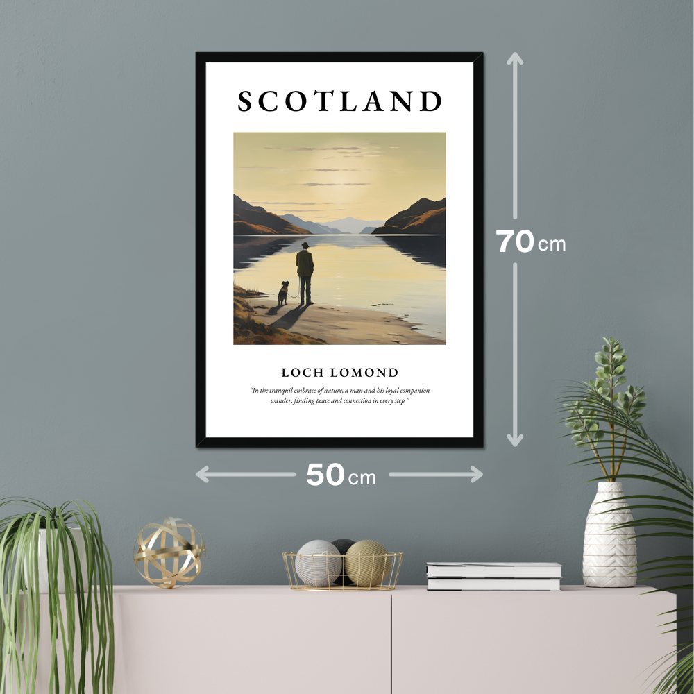 Poster of Loch Lomond hanging on a wall