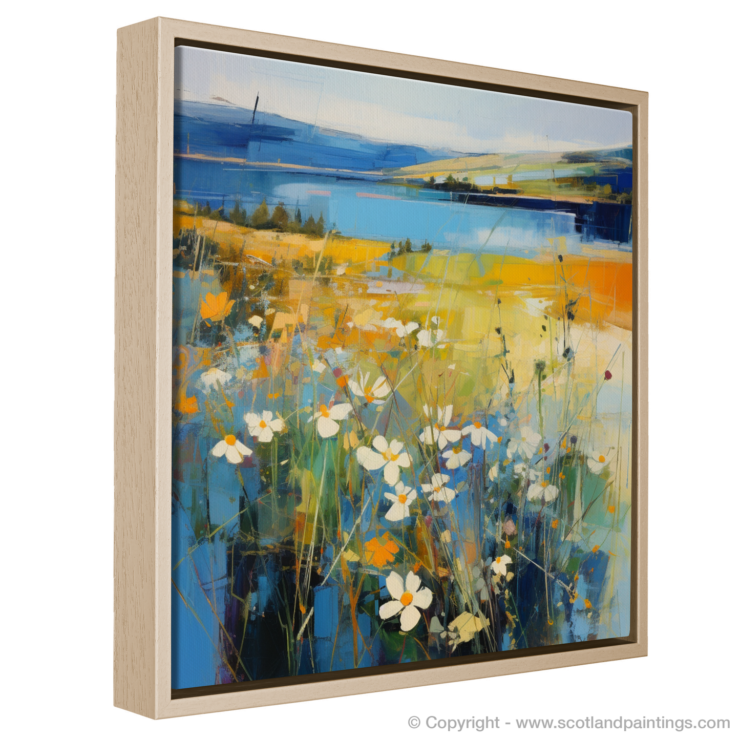 Painting and Art Print of Wildflowers by Loch Lomond entitled "Wildflowers Dance by Loch Lomond".