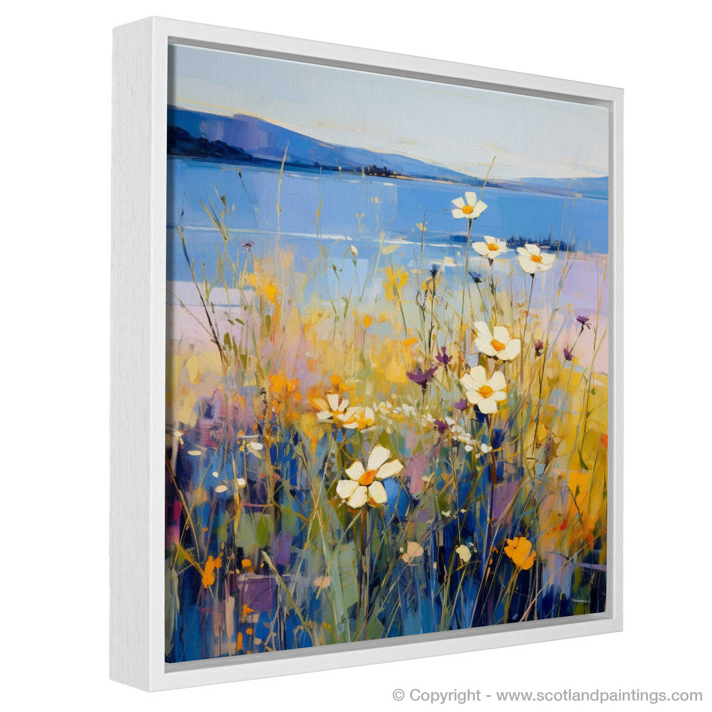 Painting and Art Print of Wildflowers by Loch Lomond entitled "Wildflowers Dance by Loch Lomond: An Abstract Impressionist Tribute".