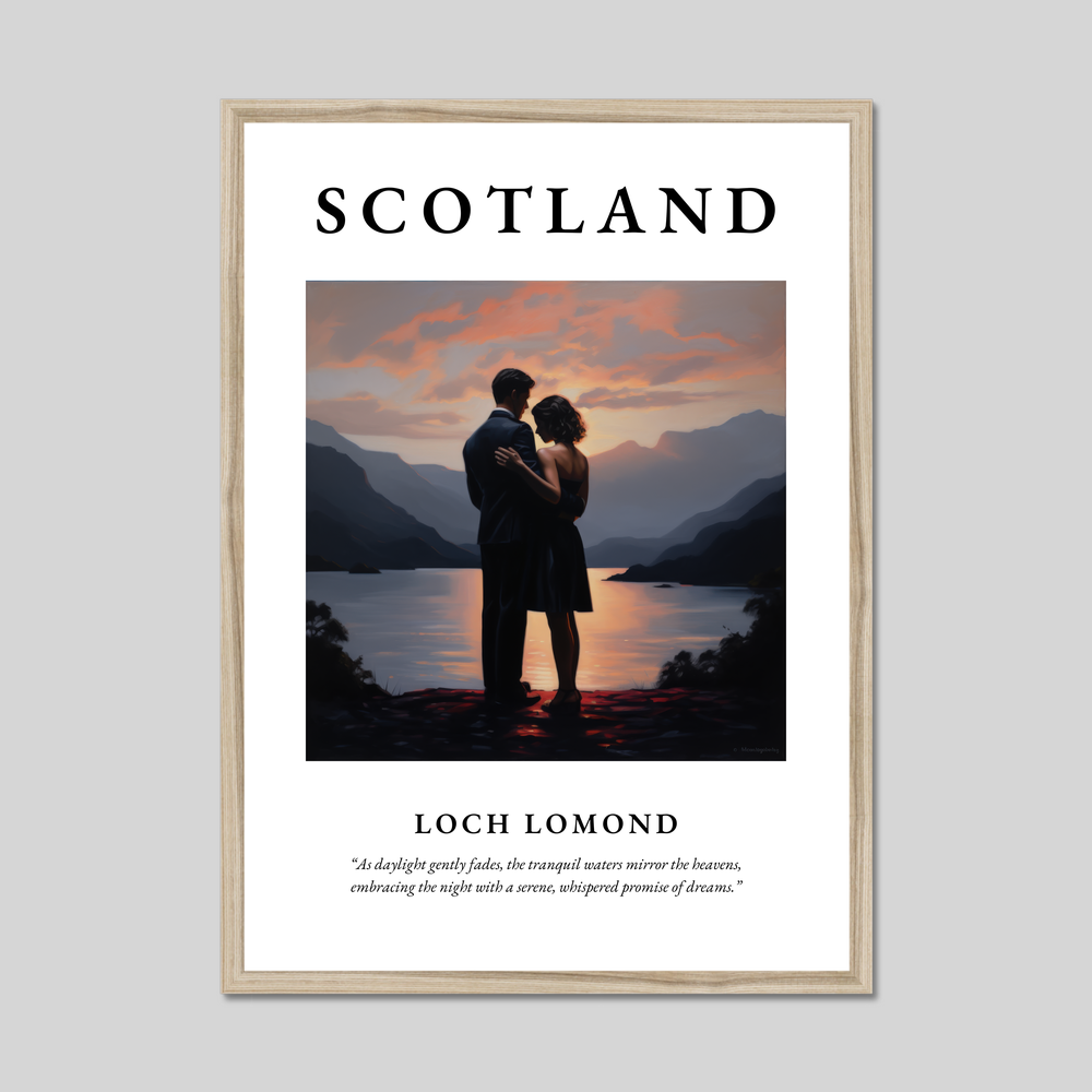 Poster in a natural frame with the word Scotland