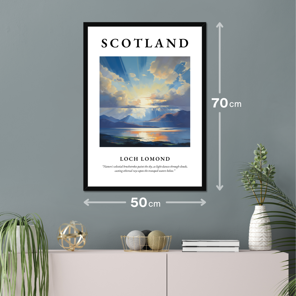 Poster of Loch Lomond hanging on a wall