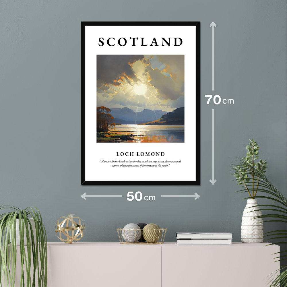 Poster of Loch Lomond hanging on a wall