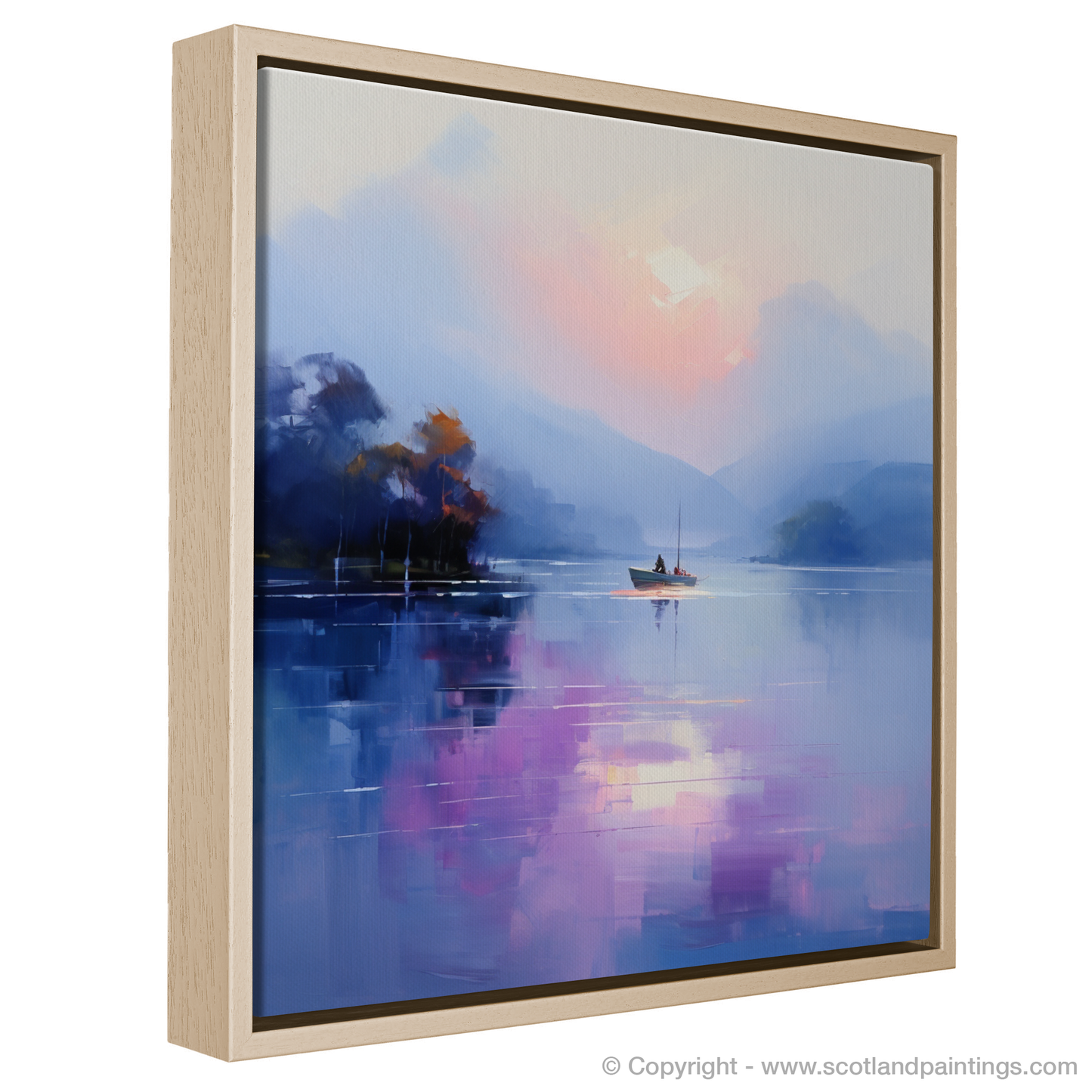 Painting and Art Print of Misty morning on Loch Lomond entitled "Misty Morning Majesty on Loch Lomond".