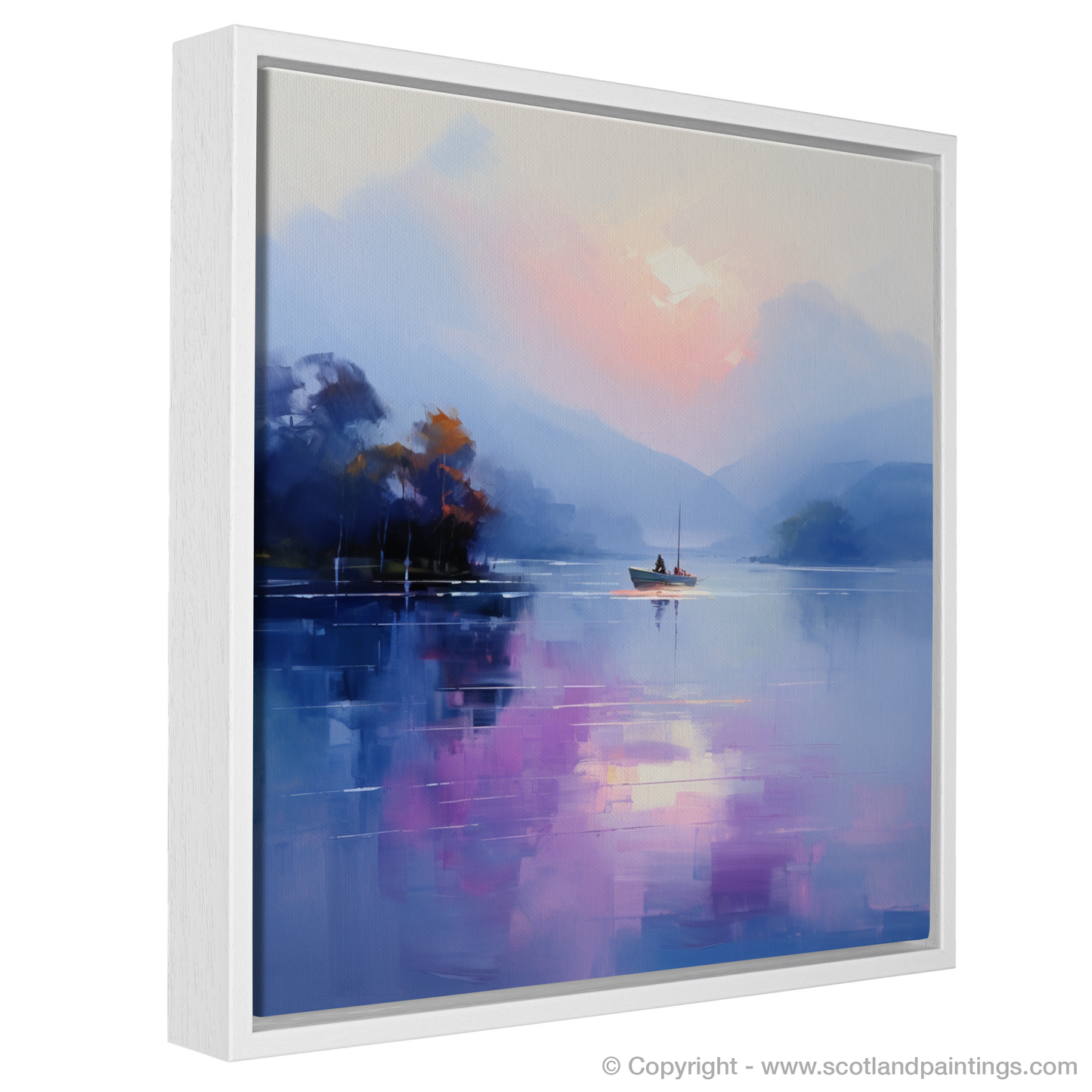 Painting and Art Print of Misty morning on Loch Lomond entitled "Misty Morning Majesty on Loch Lomond".