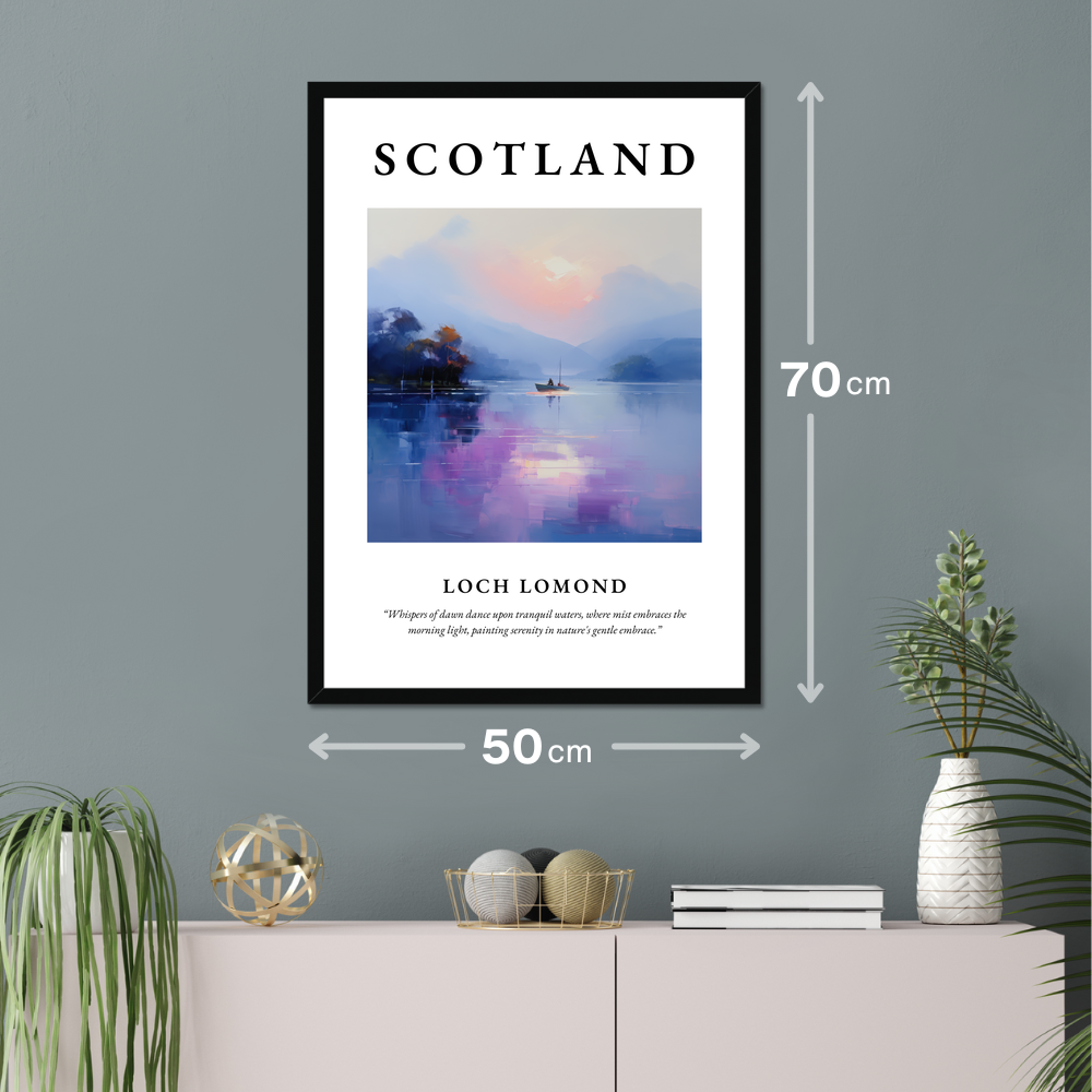 Poster of Loch Lomond hanging on a wall