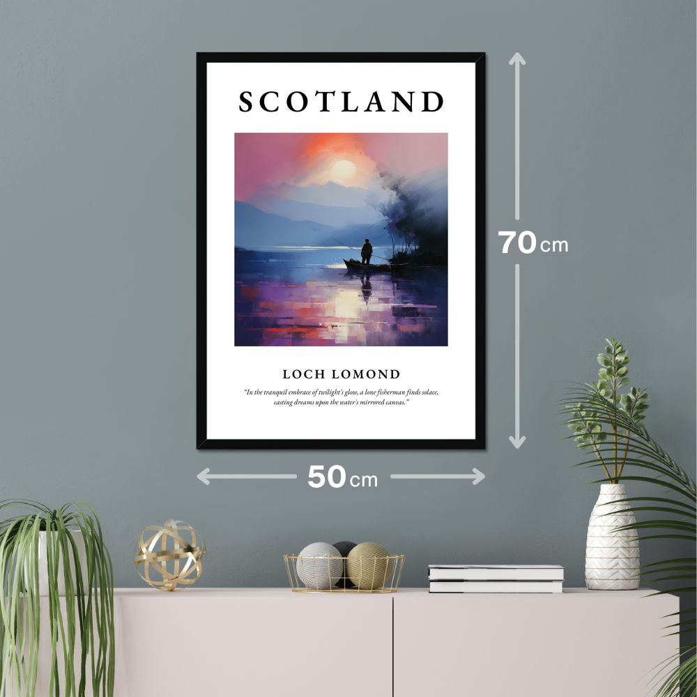 Poster of Loch Lomond hanging on a wall