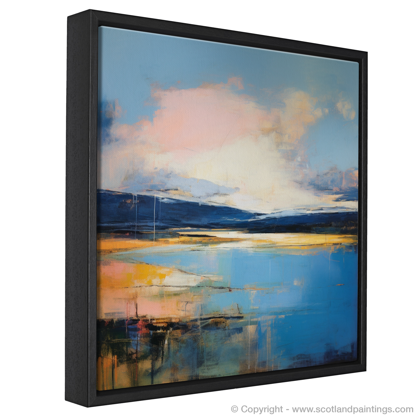Painting and Art Print of A huge sky above Loch Lomond entitled "Awe-inspiring Loch Lomond Skies in Abstract Impressionism".