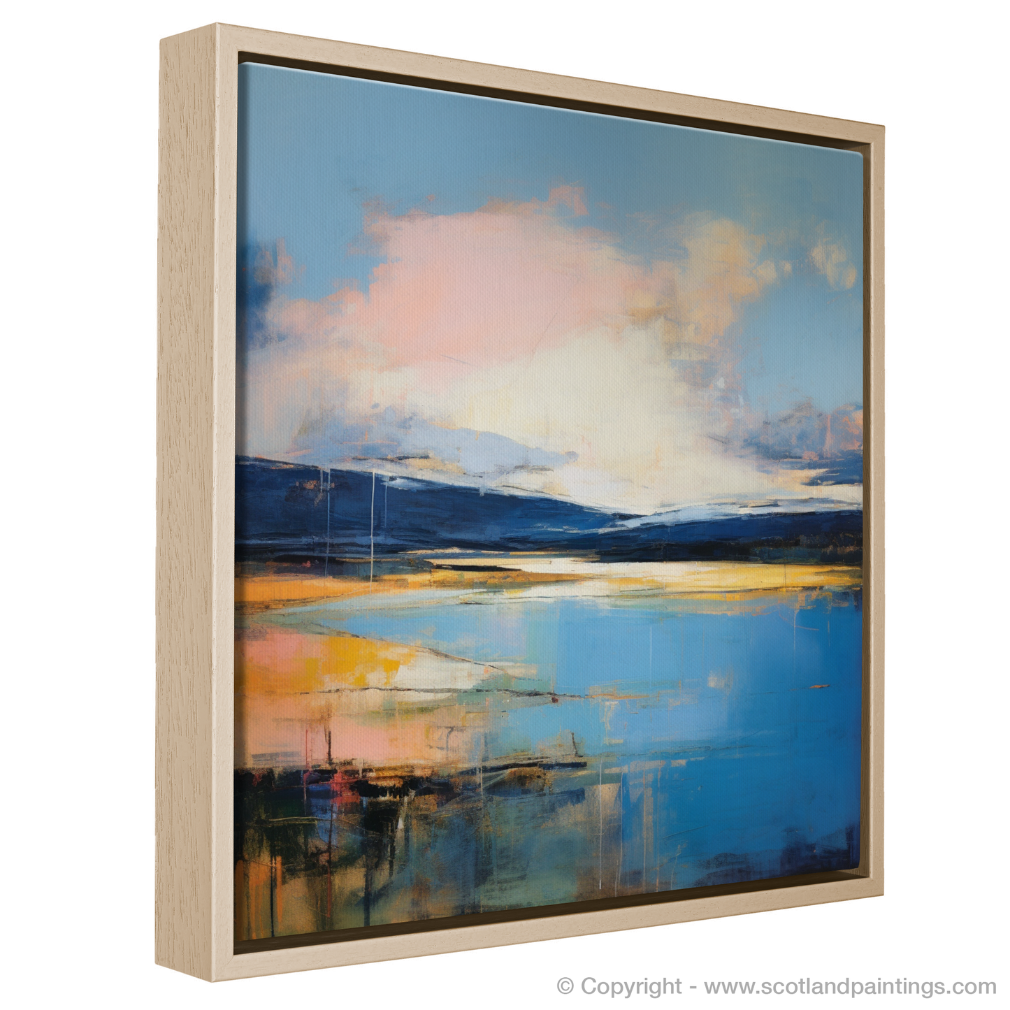 Painting and Art Print of A huge sky above Loch Lomond entitled "Awe-inspiring Loch Lomond Skies in Abstract Impressionism".