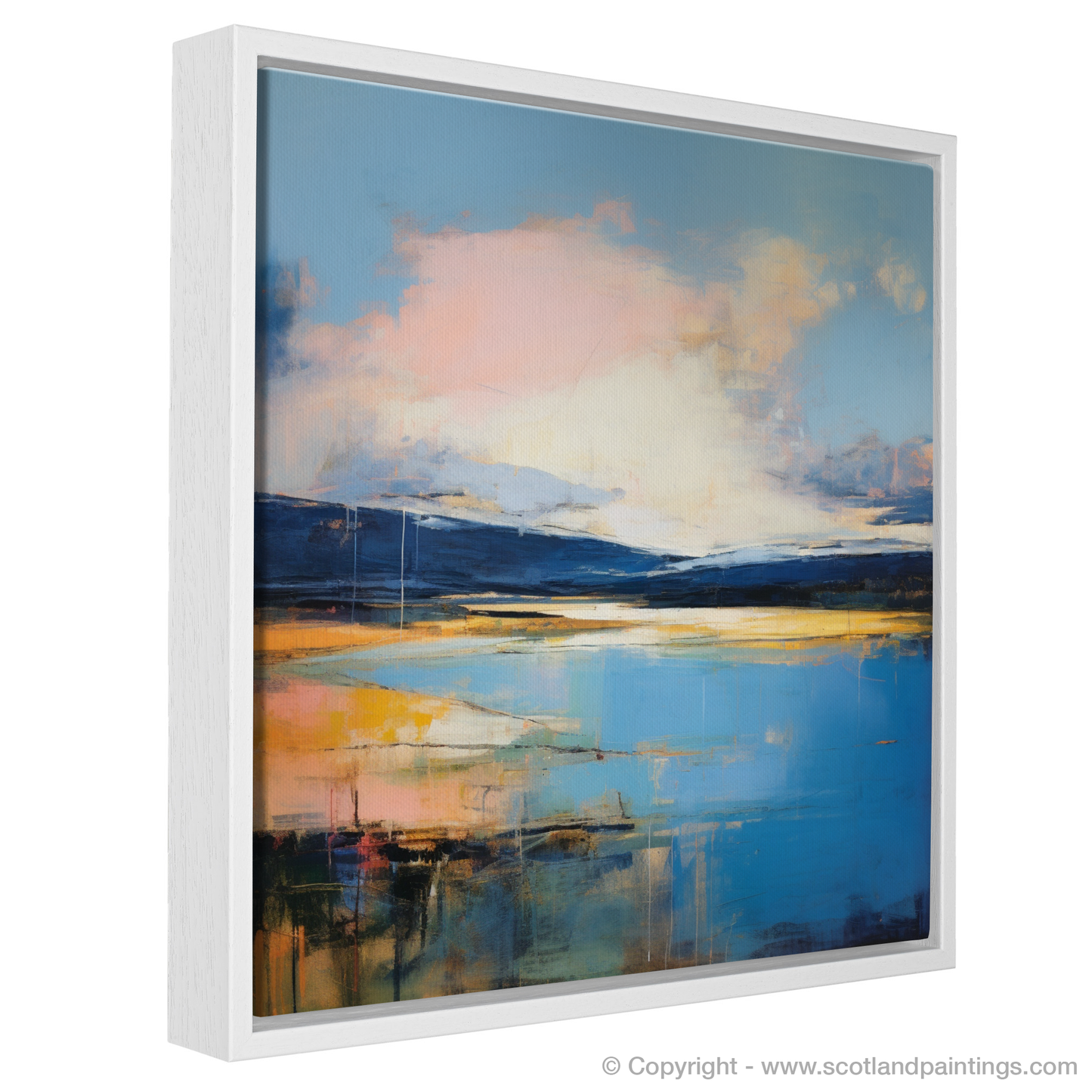 Painting and Art Print of A huge sky above Loch Lomond entitled "Awe-inspiring Loch Lomond Skies in Abstract Impressionism".