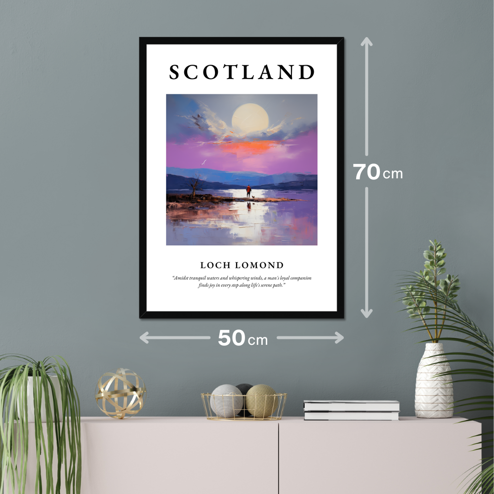 Poster of Loch Lomond hanging on a wall