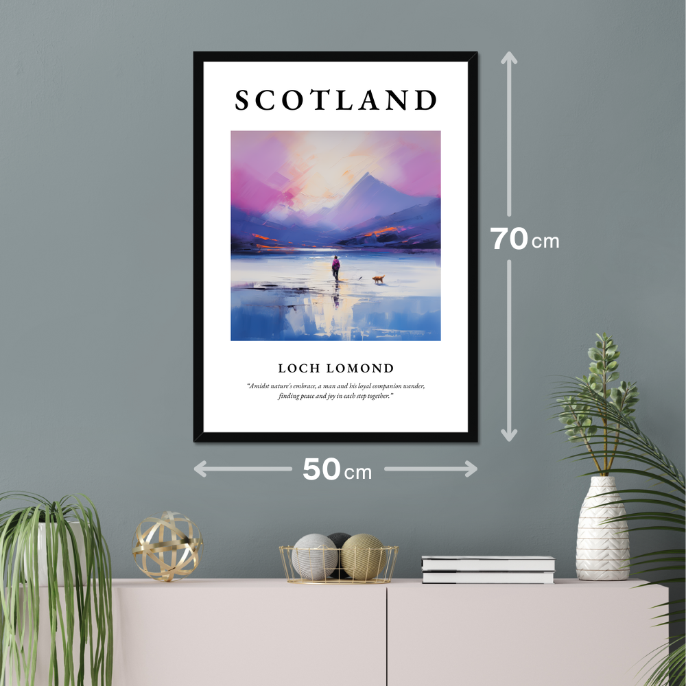 Poster of Loch Lomond hanging on a wall