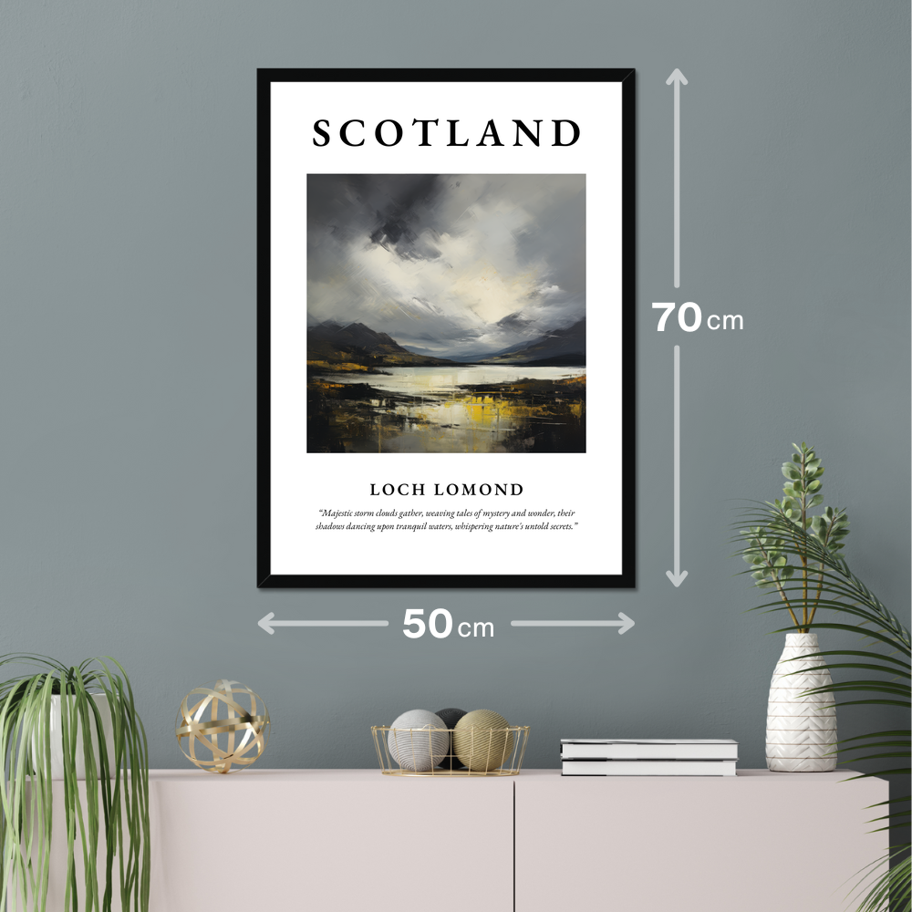 Poster of Loch Lomond hanging on a wall