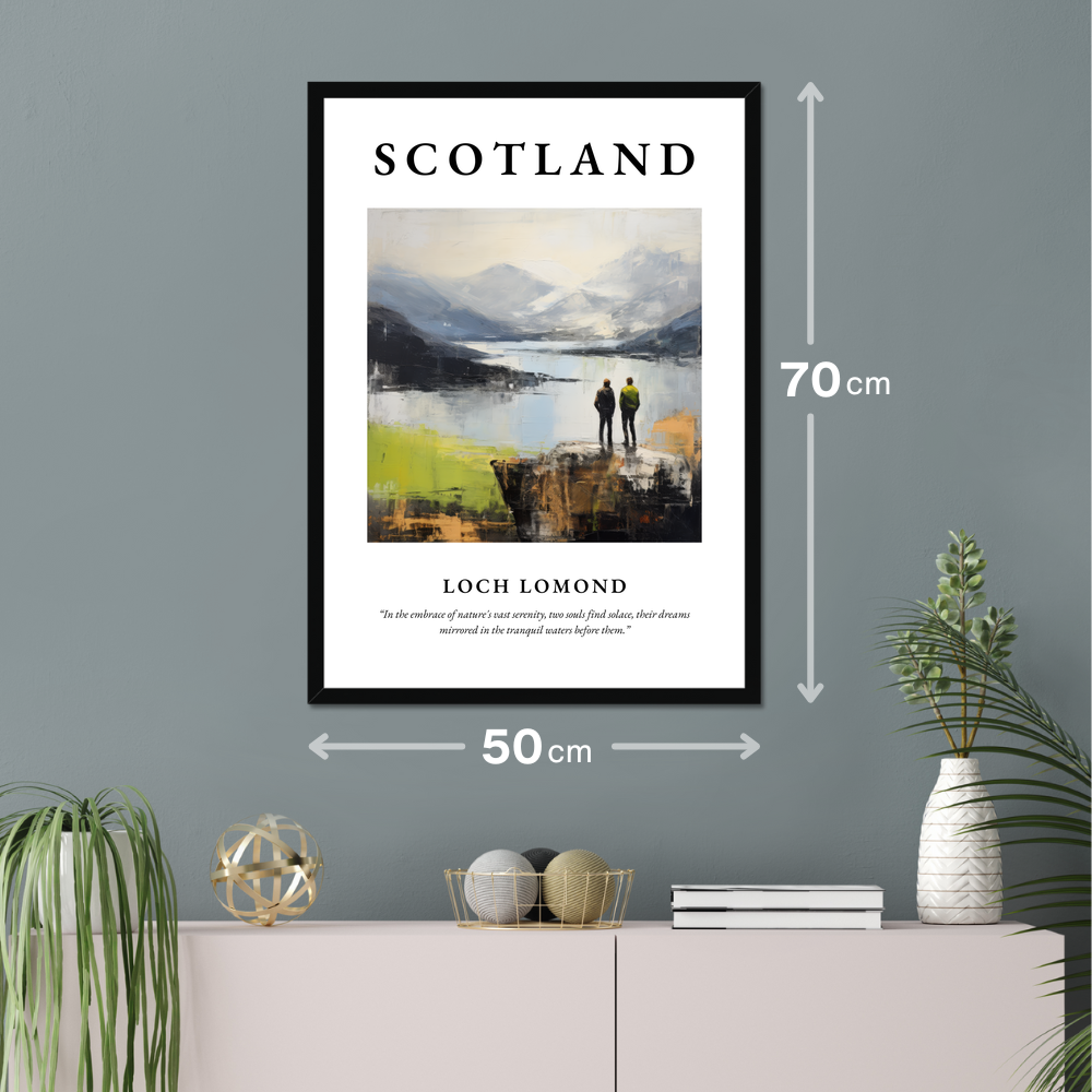 Poster of Loch Lomond hanging on a wall